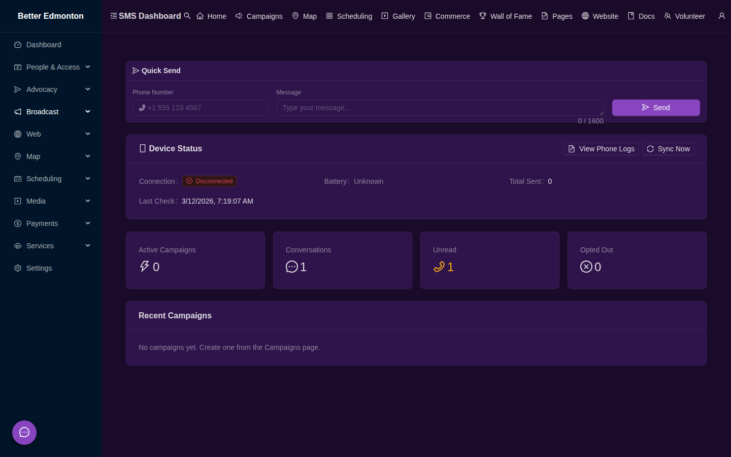 SMS Dashboard