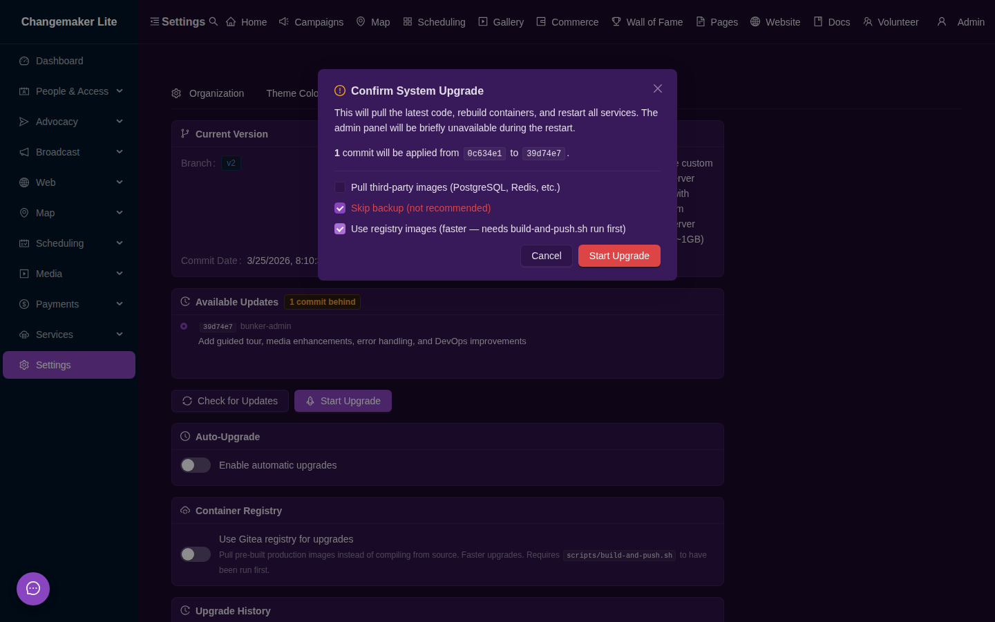 Confirm System Upgrade dialog